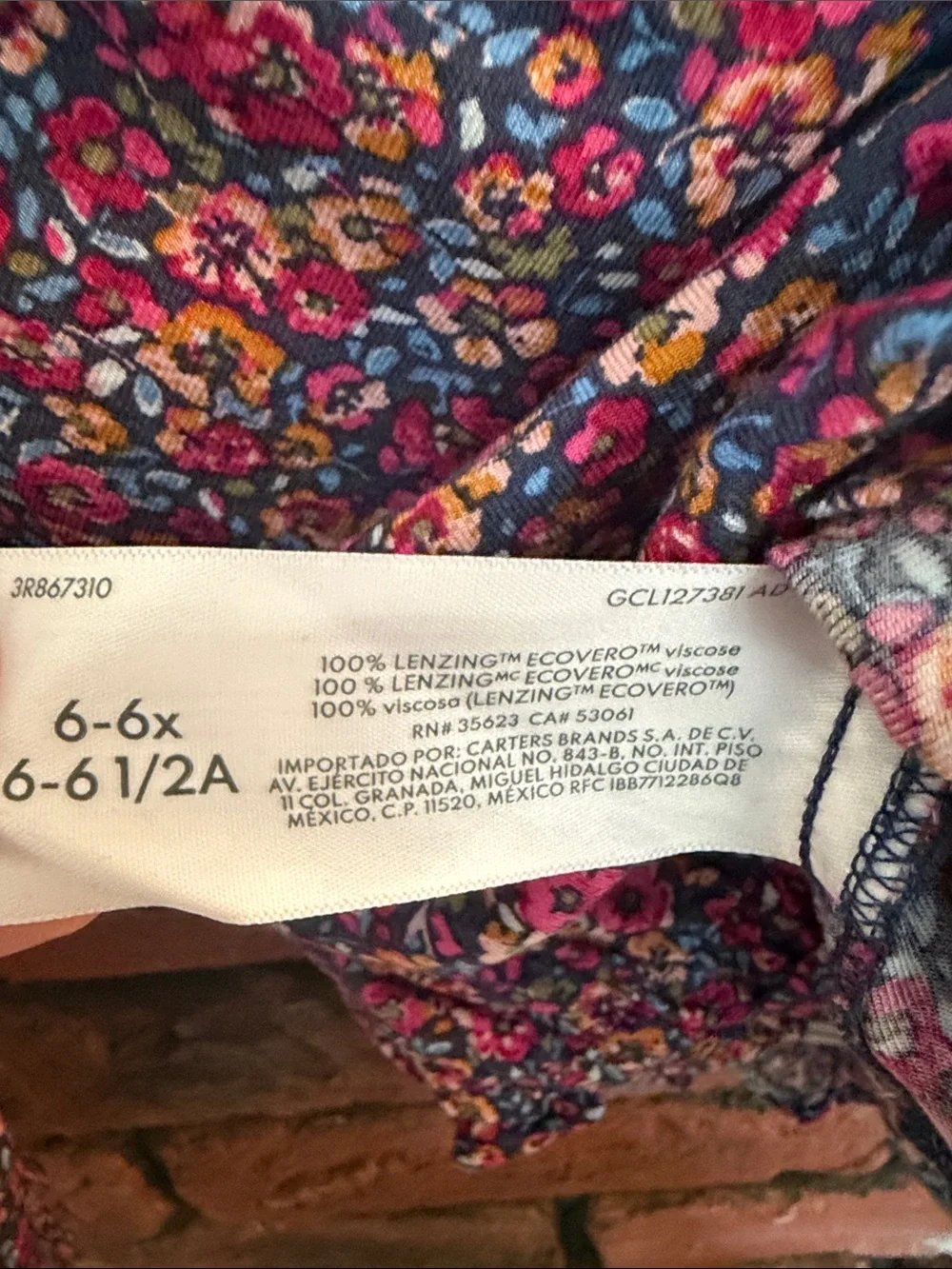 Carter's Purple Floral Long Sleeve Top